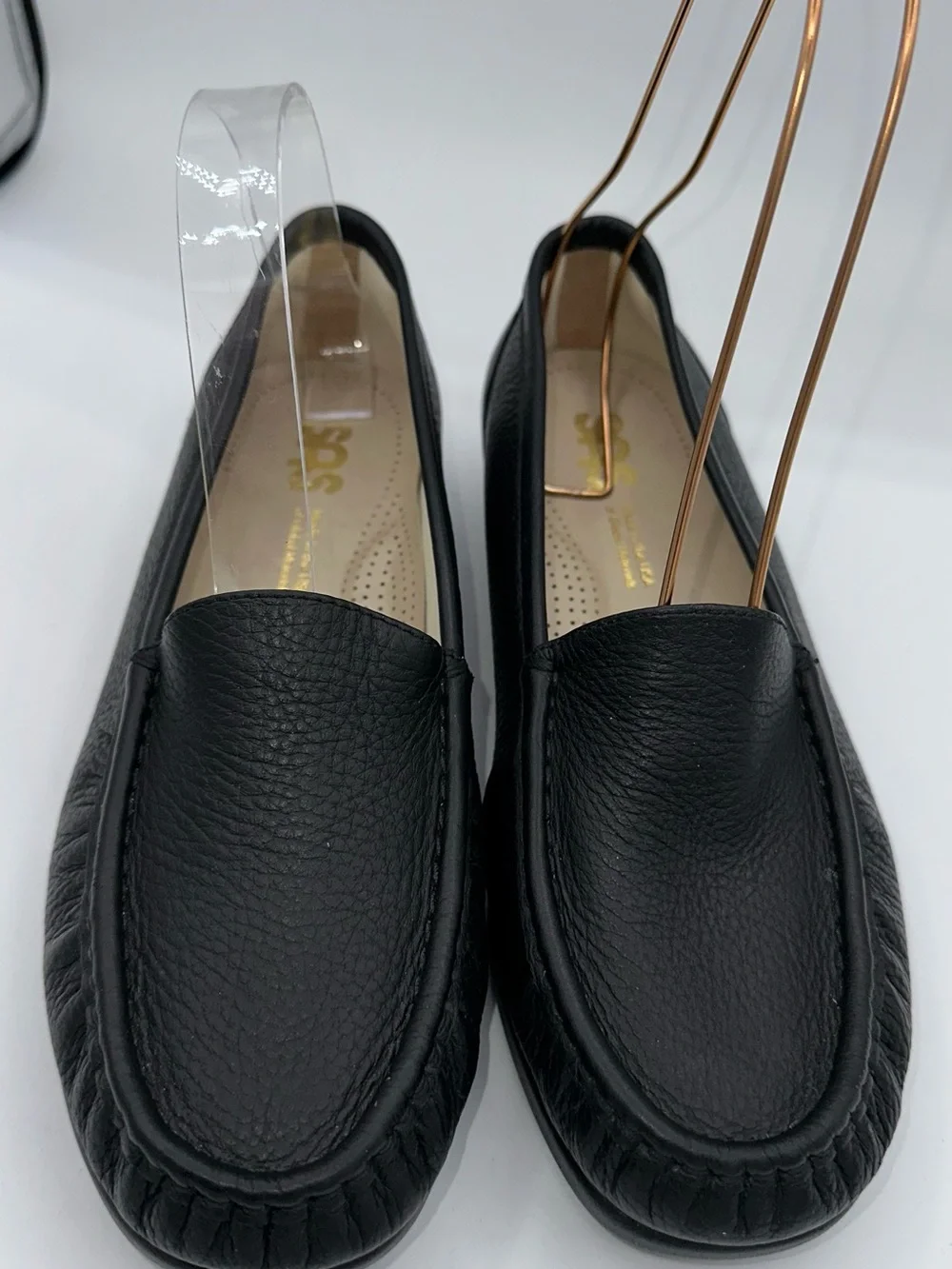 SAS Simplify Black Pebbled Leather Loafers Women Sz 8.5 Tripad Comfort Shoes A23
